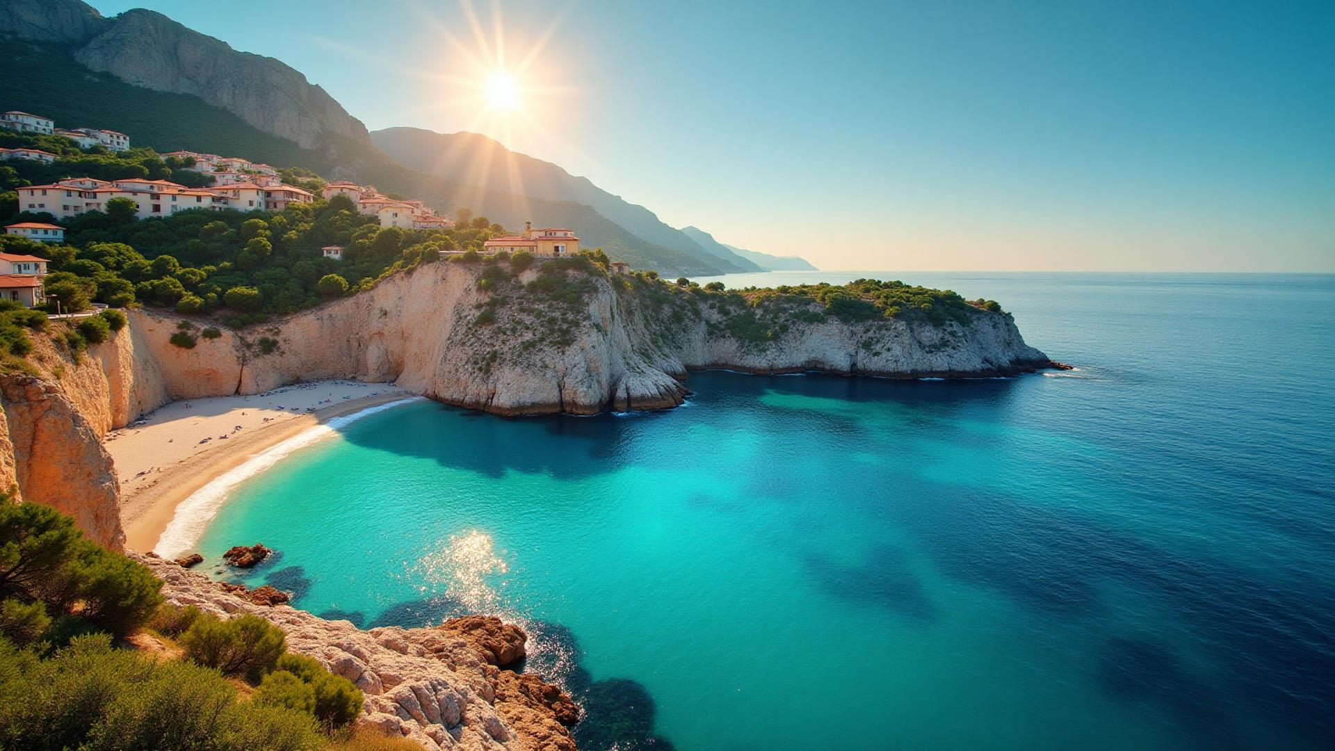 Paysage de la Corse : côte rocheuse et mer méditerranéenne